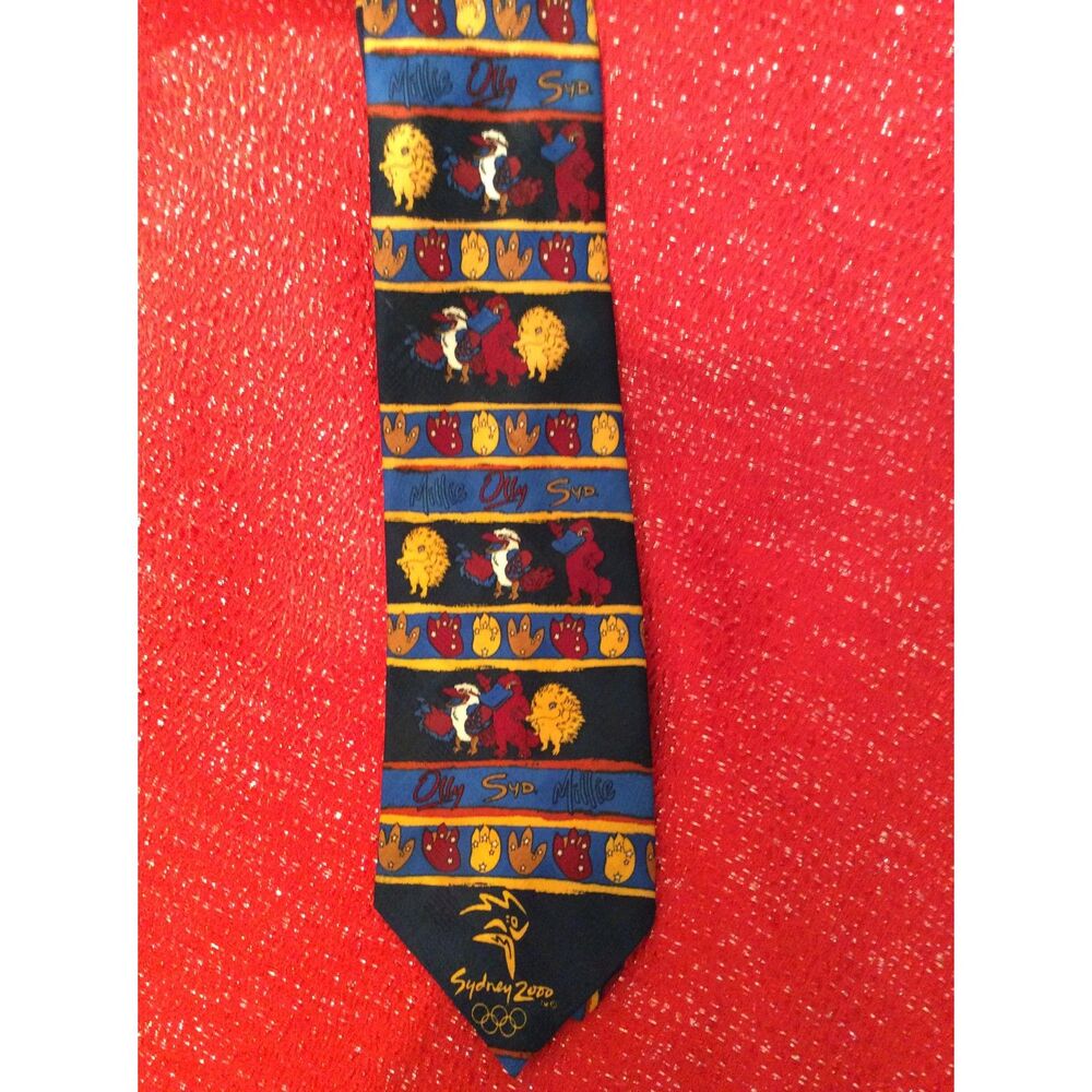 2000 Olympics Mens Tie Souvenir Official Sydney Mascots Olly Syd Millie